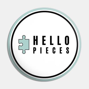 Hello Pieces- Circle White Pin