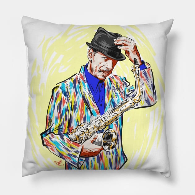 Ornette Coleman - An illustration by Paul Cemmick Pillow by PLAYDIGITAL2020