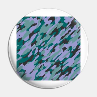 Teal Camouflage Pin