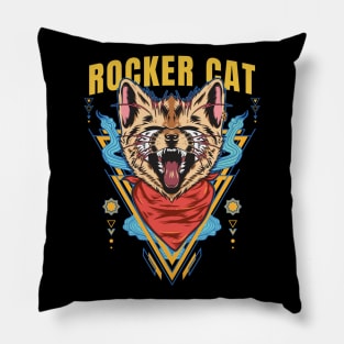 Rocker Cat Screaming Pillow