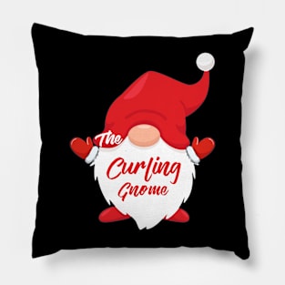 The Curling Gnome Matching Family Christmas Pajama Pillow