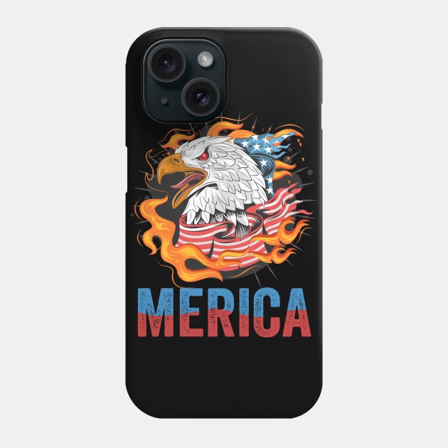 Merica Eagle Independence Day Gift Phone Case by BadDesignCo