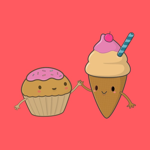 Cute and Kawaii Cupcake and Ice Cream by happinessinatee