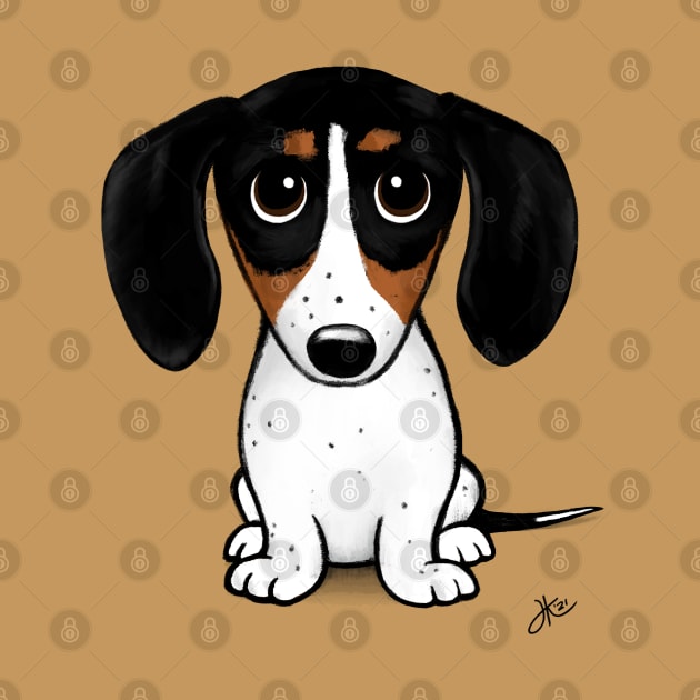 Piebald Dachshund Cute Puppy Dog by Coffee Squirrel