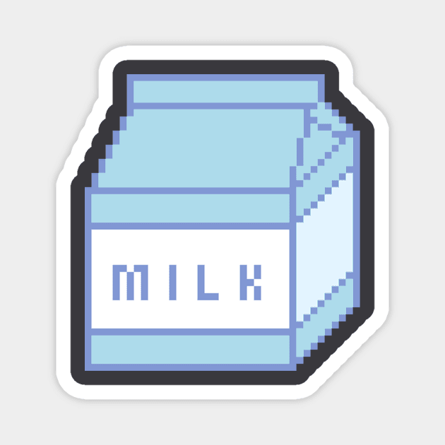 Pixel Milk Box Carton | Vintage 90's Retro Pixel Art Magnet by Journey Mills