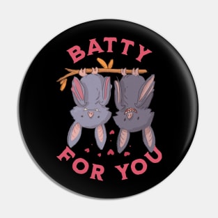 Bats in Love - Goth Valentine Pin