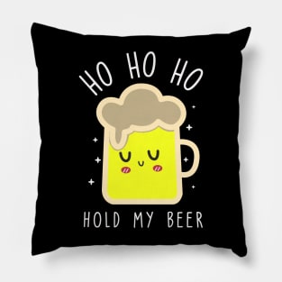 funny christmas beer Pillow