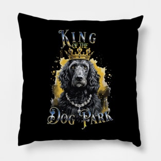 Cute Labradoodle King of the Dog Park graphic for dog lover dog mom dog dad Funny Dog Pillow