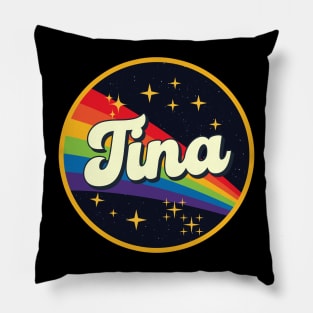 Tina // Rainbow In Space Vintage Style Pillow