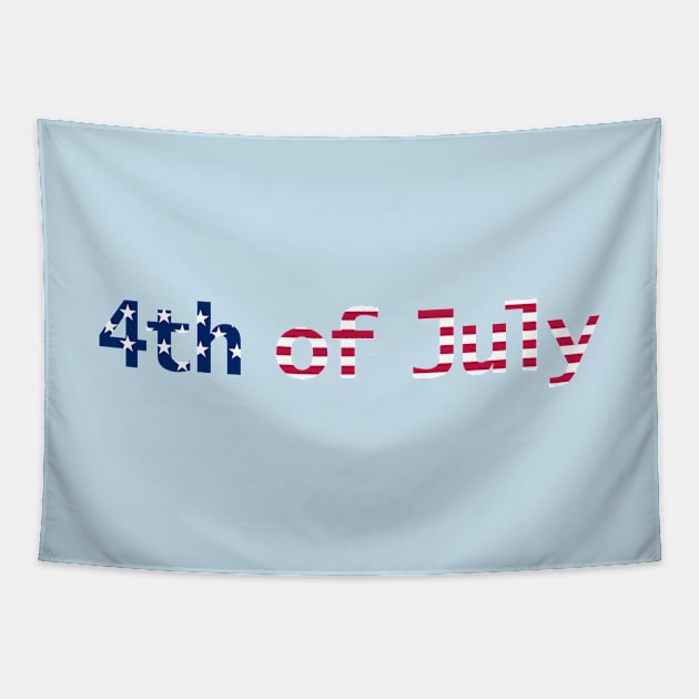 4th of July Typography in Stars and Stripes Text Tapestry by ellenhenryart