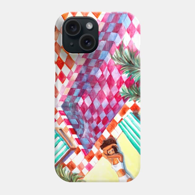 Red Tiles Phone Case by Ninas Art