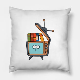 cute tv with books inside Pillow