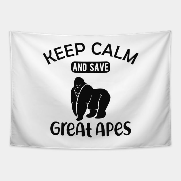 Great Ape - Keep calm and save great apes Tapestry by KC Happy Shop