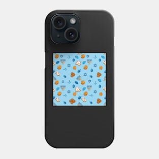 Light Blue Hannukah Pattern Phone Case