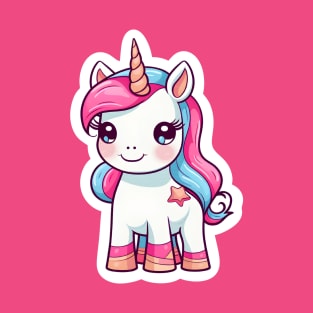 cute Kawaii Unicorn sticker T-Shirt