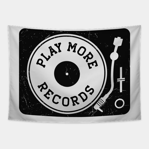 Vintage Play More Records Turntable // Vinyl Record Collector // Vinyl Junkie Music Lover C Tapestry by SLAG_Creative