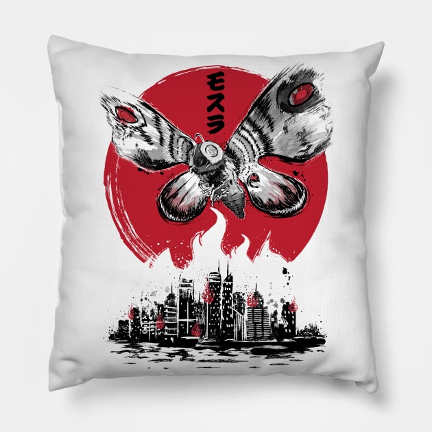 Giant Moth Attack Pillow by DrMonekers