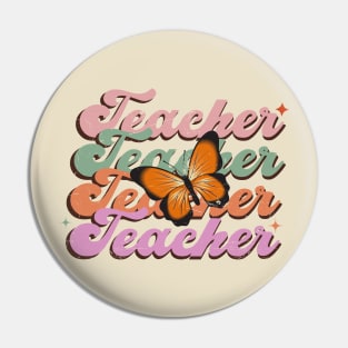 Teacher Flower Butterfly, Teacher Gift Pin