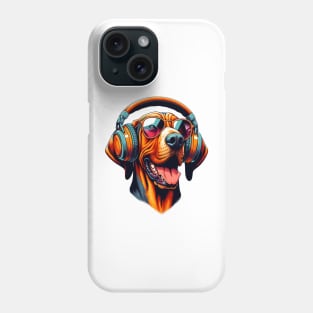 Hanoverian Scenthound Smiling DJ with Euphoric Beats Phone Case