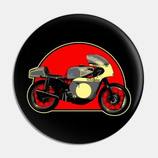 Works Rob North ‘Beezumph’ 1971 Retro Red Circle Motorcycle Pin