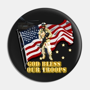 God Bless Our Troops Pin