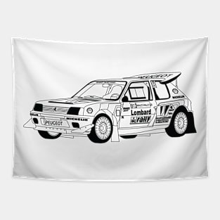 Peugeot 205 Black Outline Tapestry