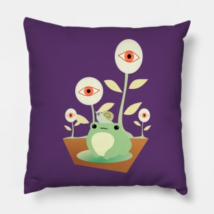 Beautiful frog and The flower eyes Pillow