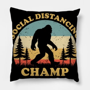 Bigfoot Social Distancing Champ Vintage Pillow