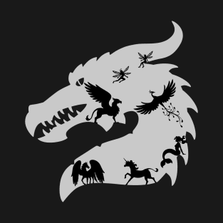 Mythical Creatures In A Dragon Silhouette Light T-Shirt