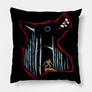 big wolf in the dark woods ecopop Pillow