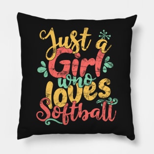 Just A Girl Who Loves Softball - Baseball Player Gift design Pillow