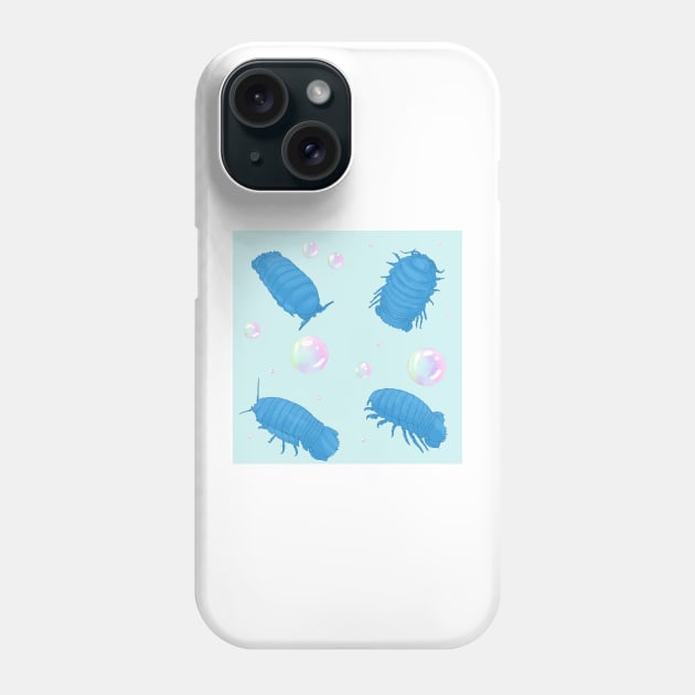 Blue Isopods and Bubbles Phone Case by TrapperWeasel