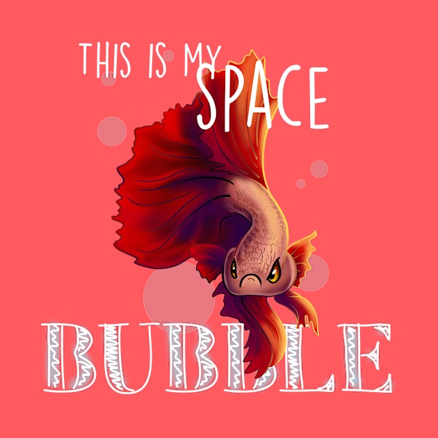 Space Bubble Betta Fish by Unicornarama