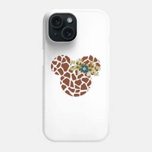 Giraffe Print Floral Mouse Phone Case