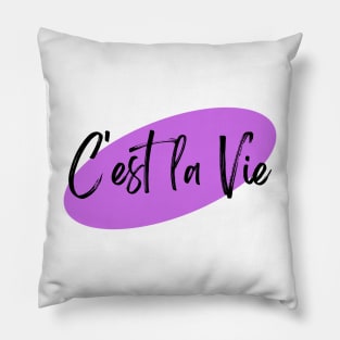 French C'est la Vie Purple Pillow