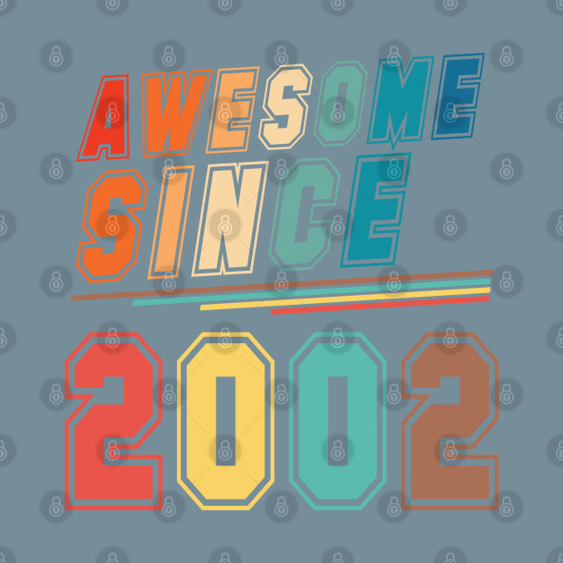 Disover Vintage Style Awesome Since 2002 - Awesome Since 2002 - T-Shirt