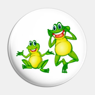 2 Funny frog, graphic style Pin