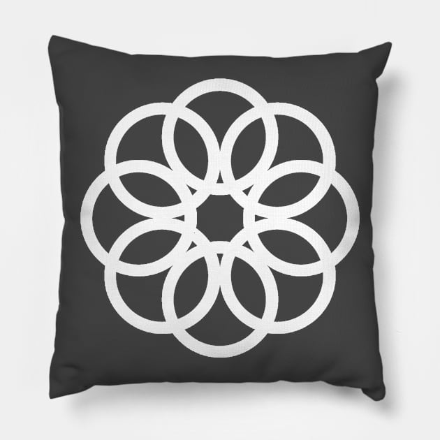 Geo Flower - White Pillow by ArtbyCorey