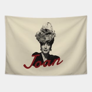 joan crawford - engraving red Tapestry