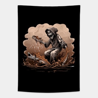 Halloween Fishing Design Tapestry