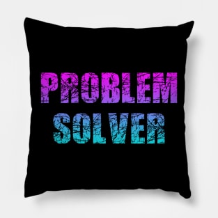 Problem Solver Math Teacher pink and blue Pillow