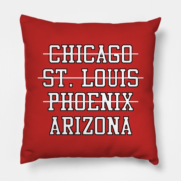 Chicago St. Louis Phoenix Arizona Football Pillow by GloopTrekker
