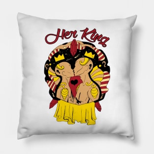 Red Gold Lovers Kiss - Her King Pillow