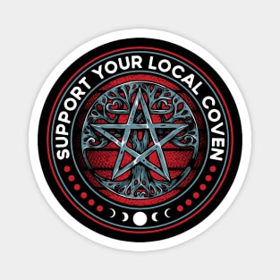 Support Your Local Coven Wiccan Witch Pentagram Magnet