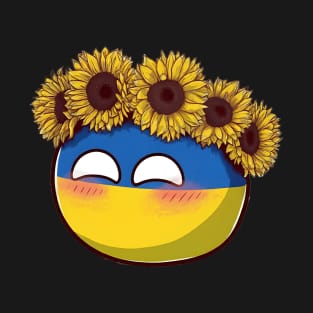 Ukraineball Polandball Countryball Sunflower Art T-Shirt