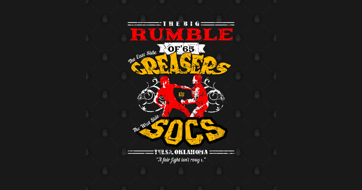 Greasers vs. Socs distressed The Outsiders TShirt TeePublic