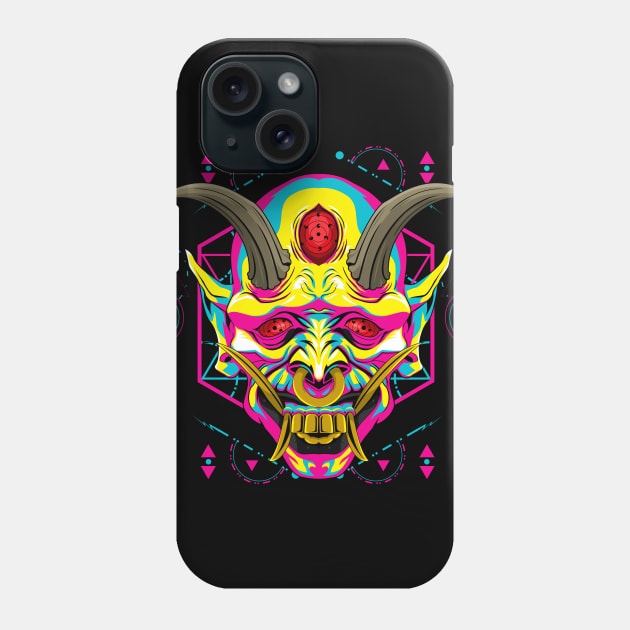 yokai oni mask popart Phone Case by SHINIGAMII