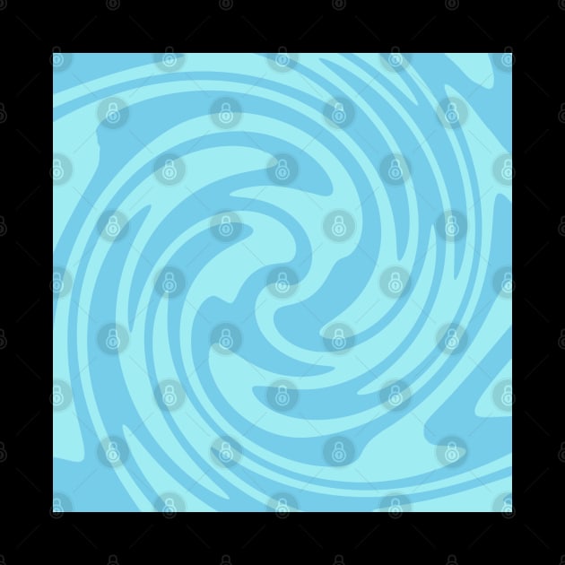 Retro 70 Blue Swirl Abstract Spiral by Trippycollage