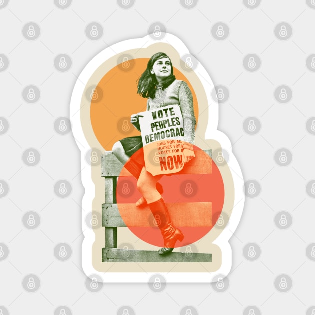 Bernadette Devlin McAliskey / Retro Graphic Artwork Magnet by feck!