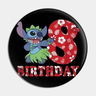 8th Birthday Stitch Hula Dancer Pin